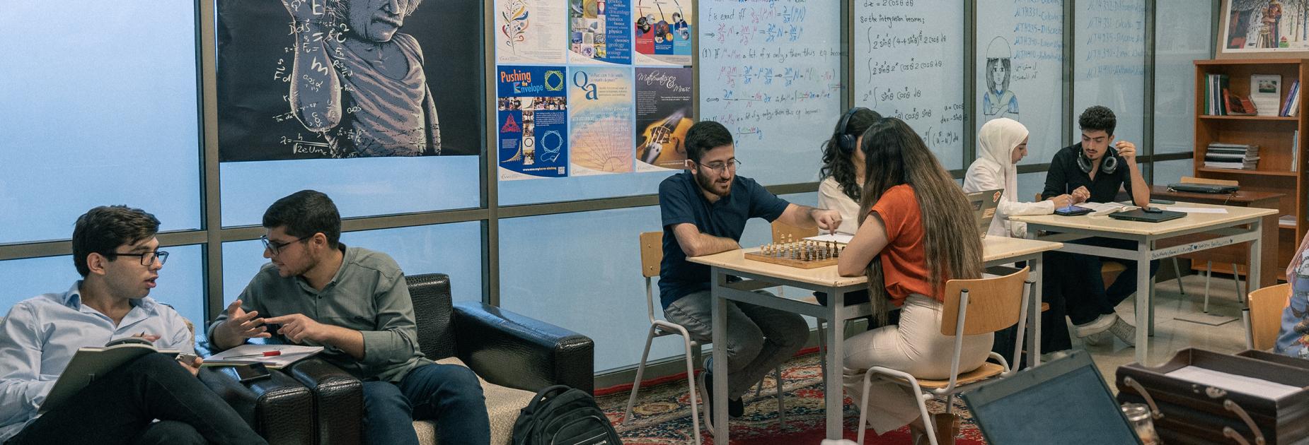 Students studying